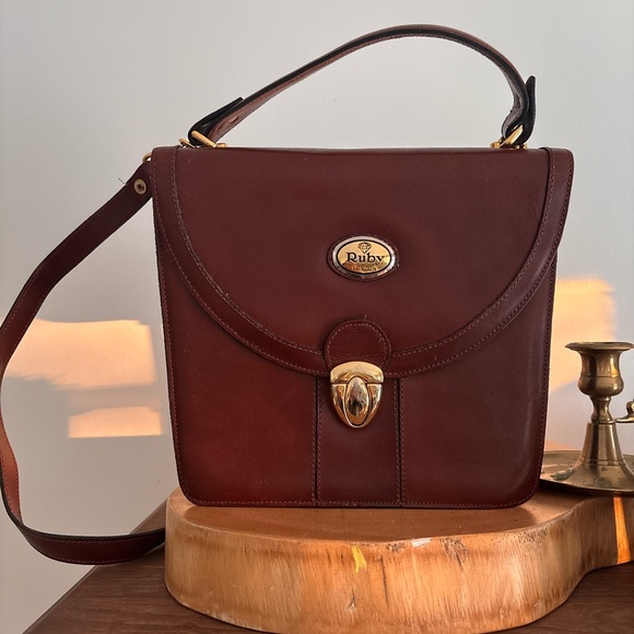 Anthropologie Handbags - Vintage Ruby London Brown Leather Women's Bag